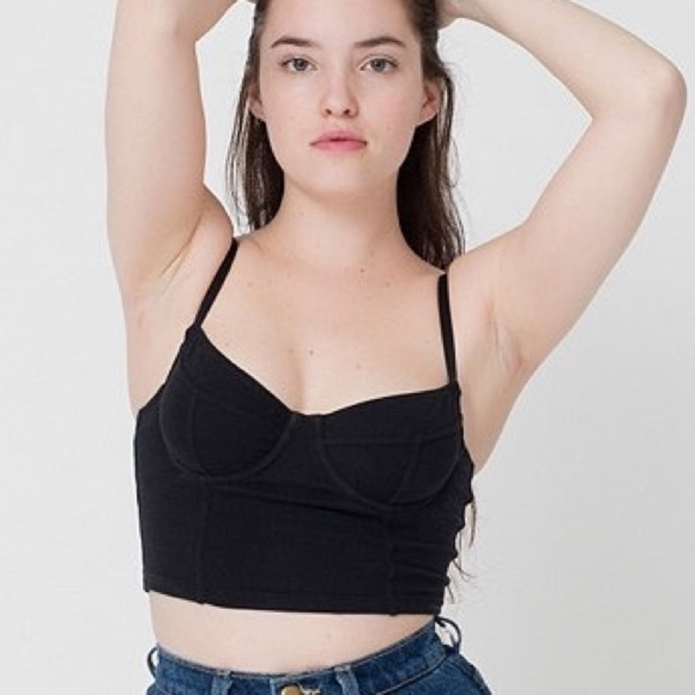 American Apparel Underwire Bustier Crop Top Black